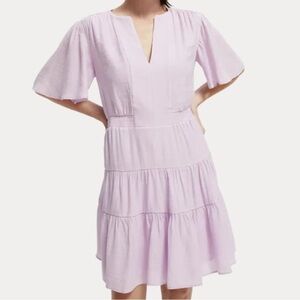 NWT Scotch & Soda Purple Midi- length paneled dress with gathering details